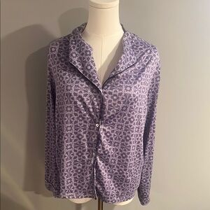 Like New Purple Long Sleeve Buttoned PJ Set